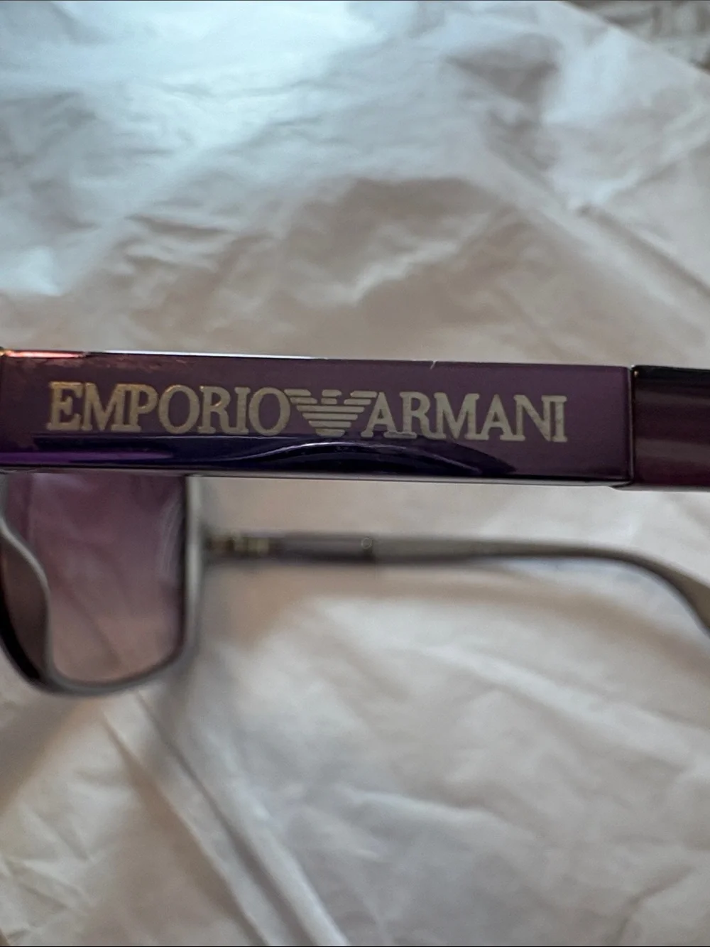 Emporio Armani Women's Oversized Sunglasses with Lavender Gradient Lenses